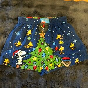 Peanuts Blue Christmas Tree Boxer Shorts "You're a Star!" *RUNS SMALL*